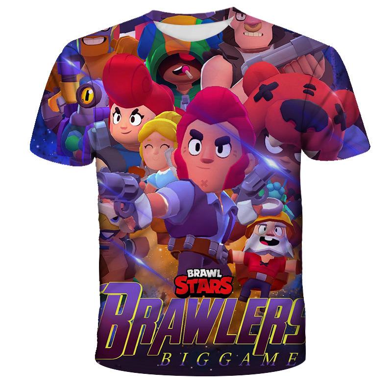 Baibao QIQI Polyester Snel drogend BRAWL STARS Heren Top Zomer Kinderen Casual Comfortabel Snel drogend Ademend Kinder T-shirt Kleding XXS-6XL 12 S