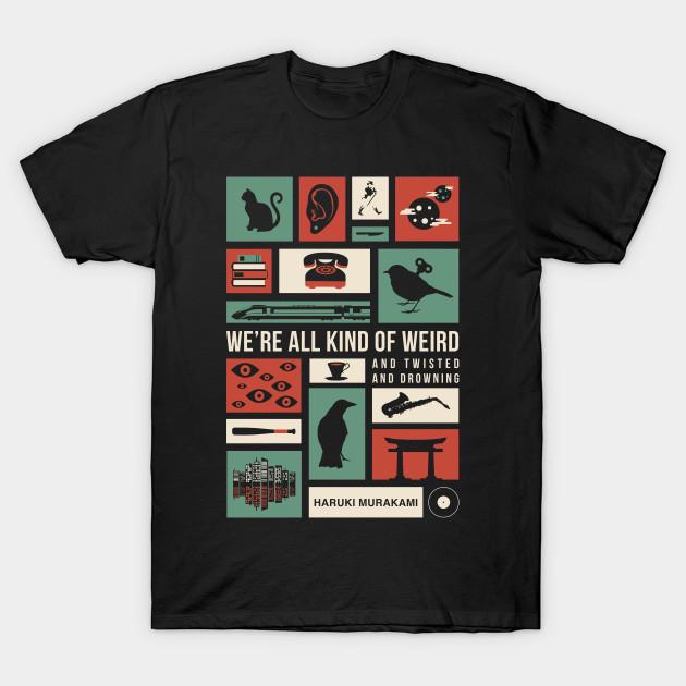 Tees 11 Men Black Print T-shirt Super Large TShirt haruki murakami No-Cut Transfer Paper Print Cotton Tshirt S zwart