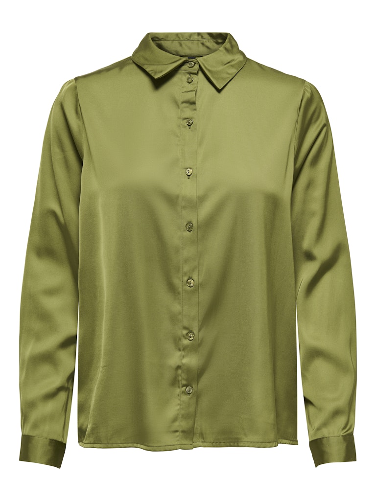 Only onlmika vis satin l/s shirt wvn 15361190 peat moss