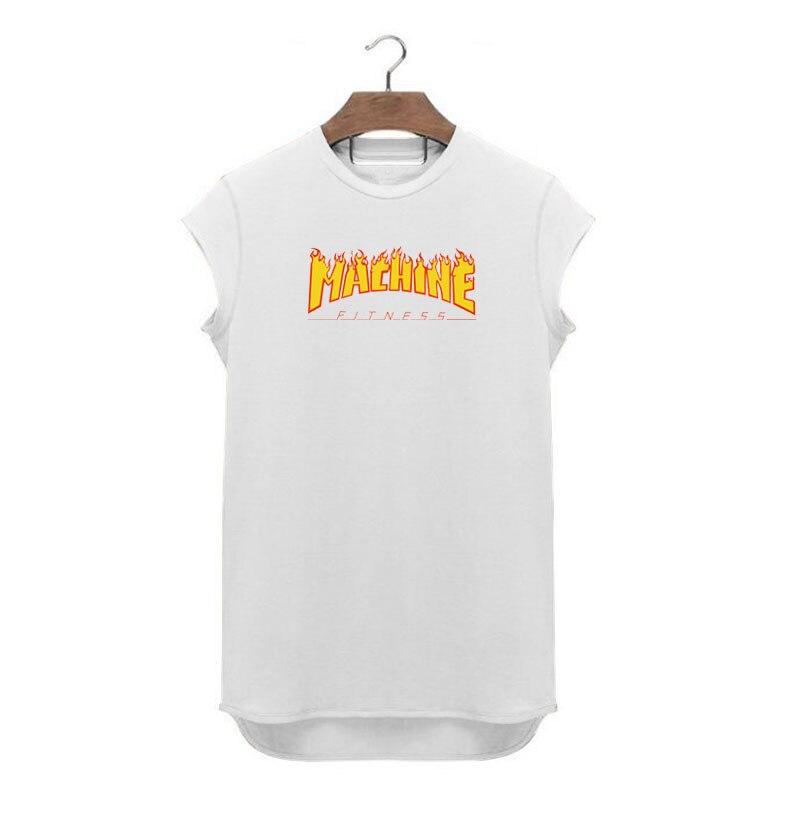 Muscleguys Herenmode Print Ademend Spier Grafische T-shirts met korte mouwen Fitnesskleding Gym Bodybuilding Tops Katoen casual T-shirts XXL wit