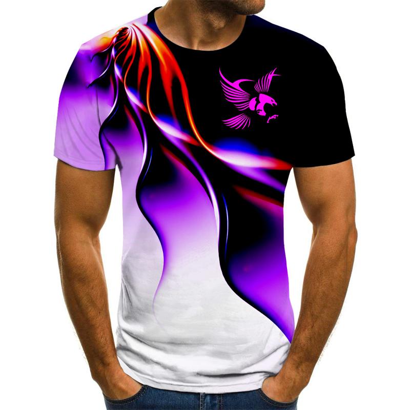 Nihao Mode zomer t-shirt heren 3D Eagle print heren T-shirt ademend street style stiksels print t-shirt heren maat 6XL 6XL