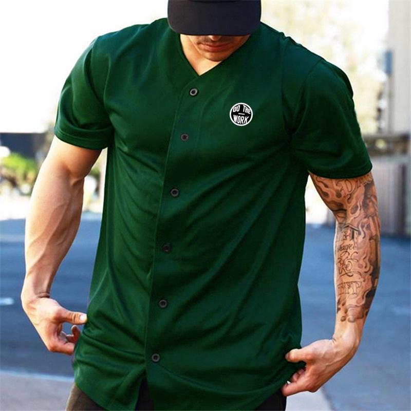 Muscleguys Heren Oversized Vest T-shirt Effen Kleur Gym Kleding Bodybuilding Fitness Losse Sport T-shirt Streetwear Hip Hop Tee shirt XXL groen