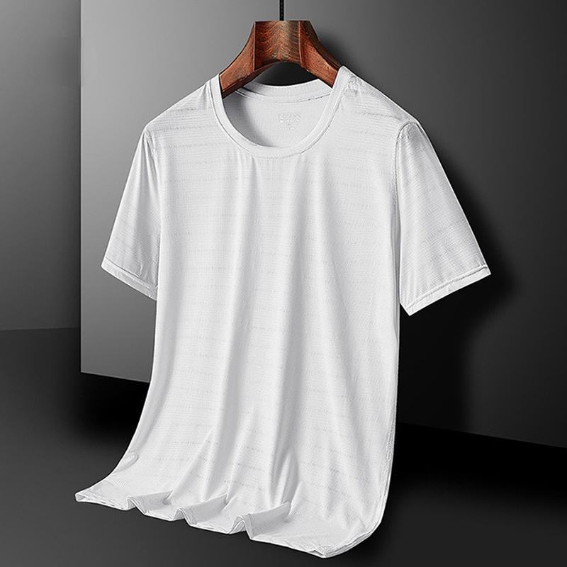 Source universe IJszijde Sneldrogend Sport-T-shirt met ronde hals Gymshirts Fitnessshirt Trainer Hardloop-T-shirt Heren Ademende sportkleding Effen kleur 4XL