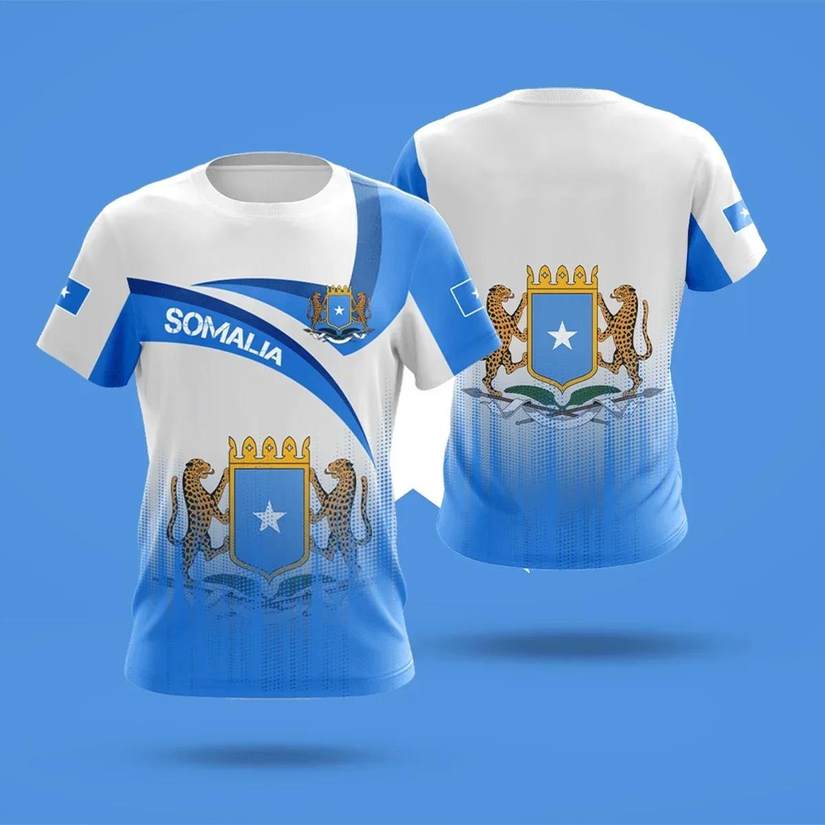Laoxu Somalische vlag badge 3D geprint mesh Polyester T-shirt Top Zomer T-shirt Heren shorts mouwen Sportkleding XL