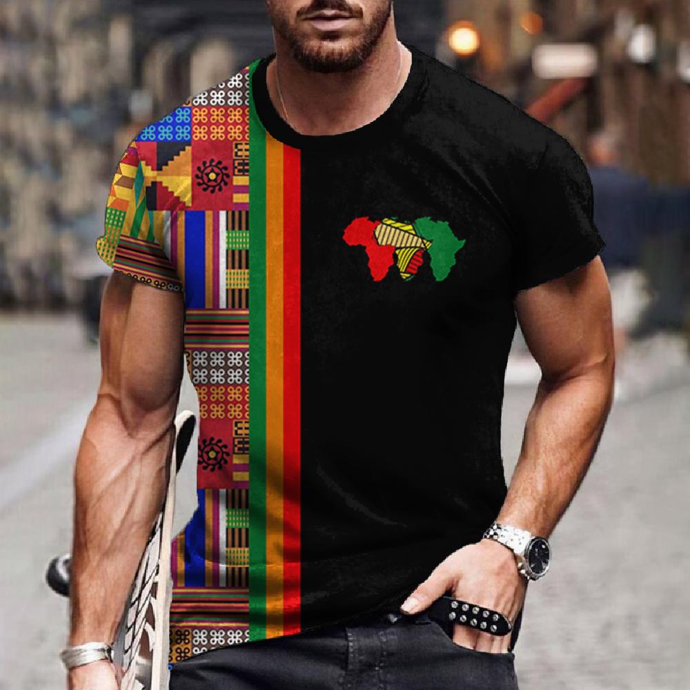 ETST 07 Heren T-shirt Etnische Tribale Dashiki T-shirts Afrikaanse patronen 3D-print Heren Korte mouw 0 Hals Harajuku Y2k Tees Tops Kleding 2XL