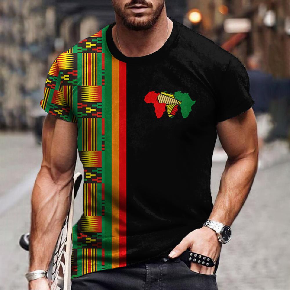 ETST 07 Heren T-shirt Etnische Tribale Dashiki T-shirts Afrikaanse patronen 3D-print Heren Korte mouw 0 Hals Harajuku Y2k Tees Tops Kleding L
