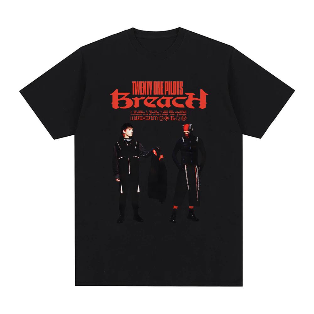 Trendy discount Twenty One Pilots- BREACH T Shirt 2025new Short Sleeve Singer's Same StyleTee-shirt Graphic Printing High Quality Summer Tshirt L