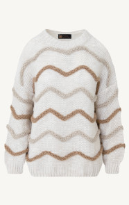 The Musthaves Knitted Striped Sweater Beige