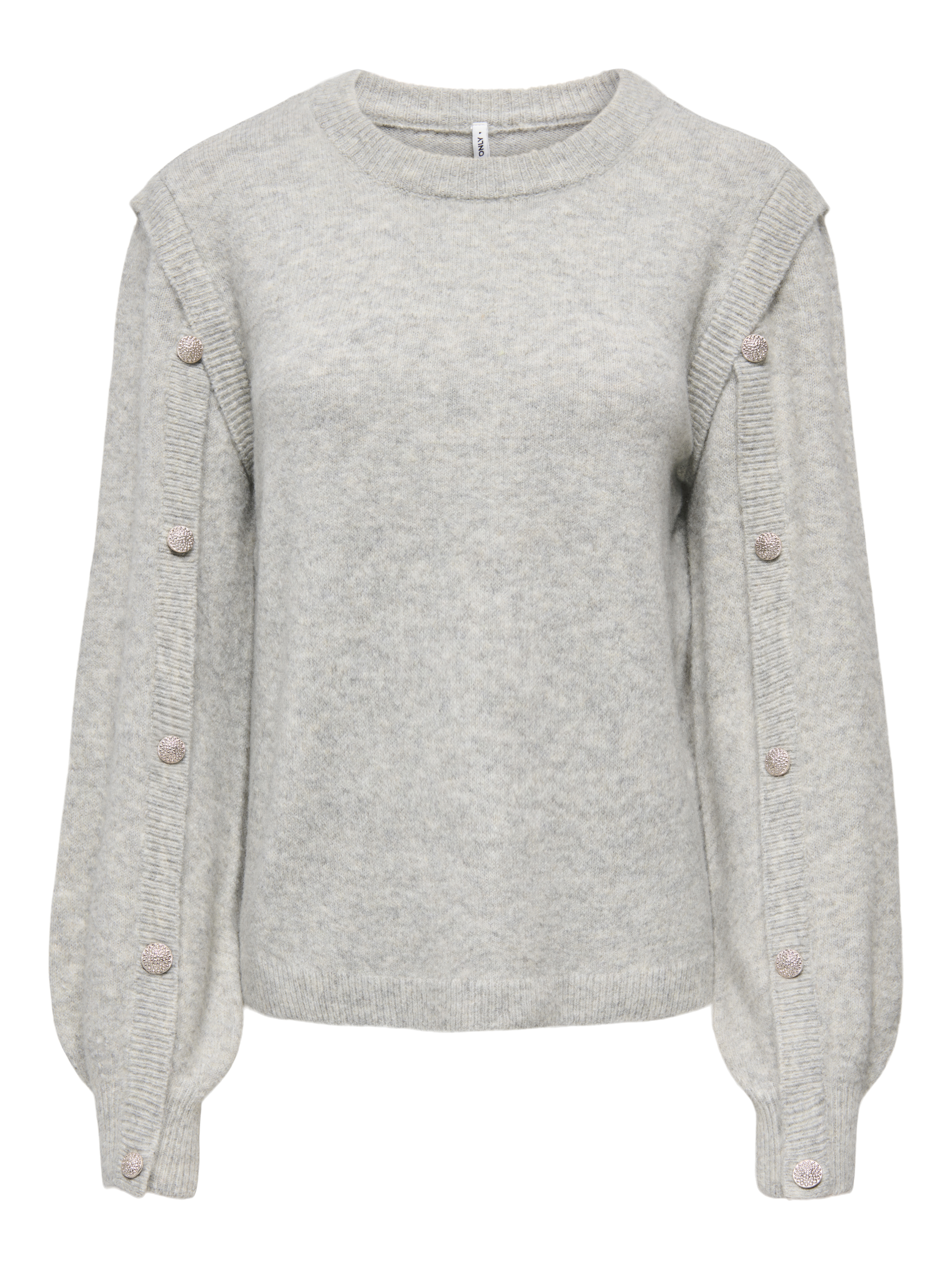Only onlrene life ls button o-neck cs kn 15358576 light grey melange