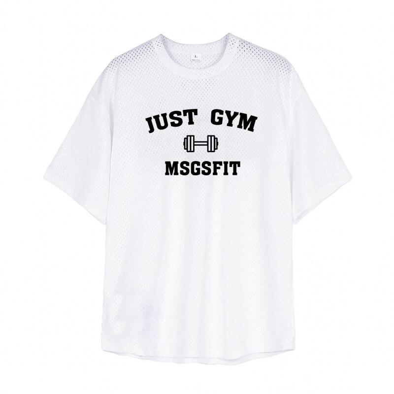 Muscleguys Zomer Running Outdoor Tranning Gymkleding voor heren Holle, ademende fitness-T-shirt Ronde hals Creatieve printtop XXL