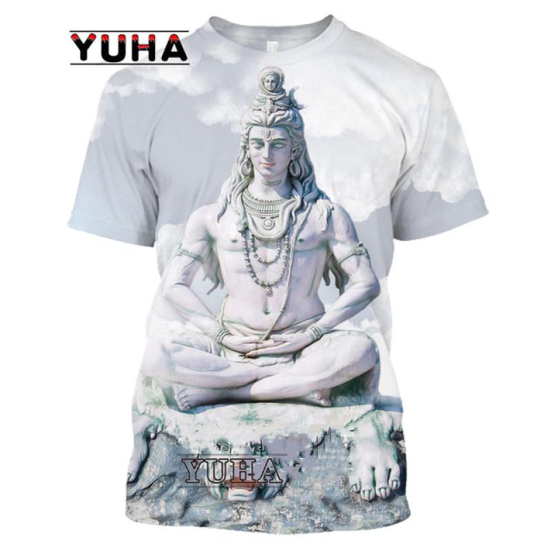 ETST 07 India God Of Destruction Shiva Lord T-shirt 3D-print Unisex Top Zomer Heren Dames Hip Hop Harajuku Streetwear Tee XXL