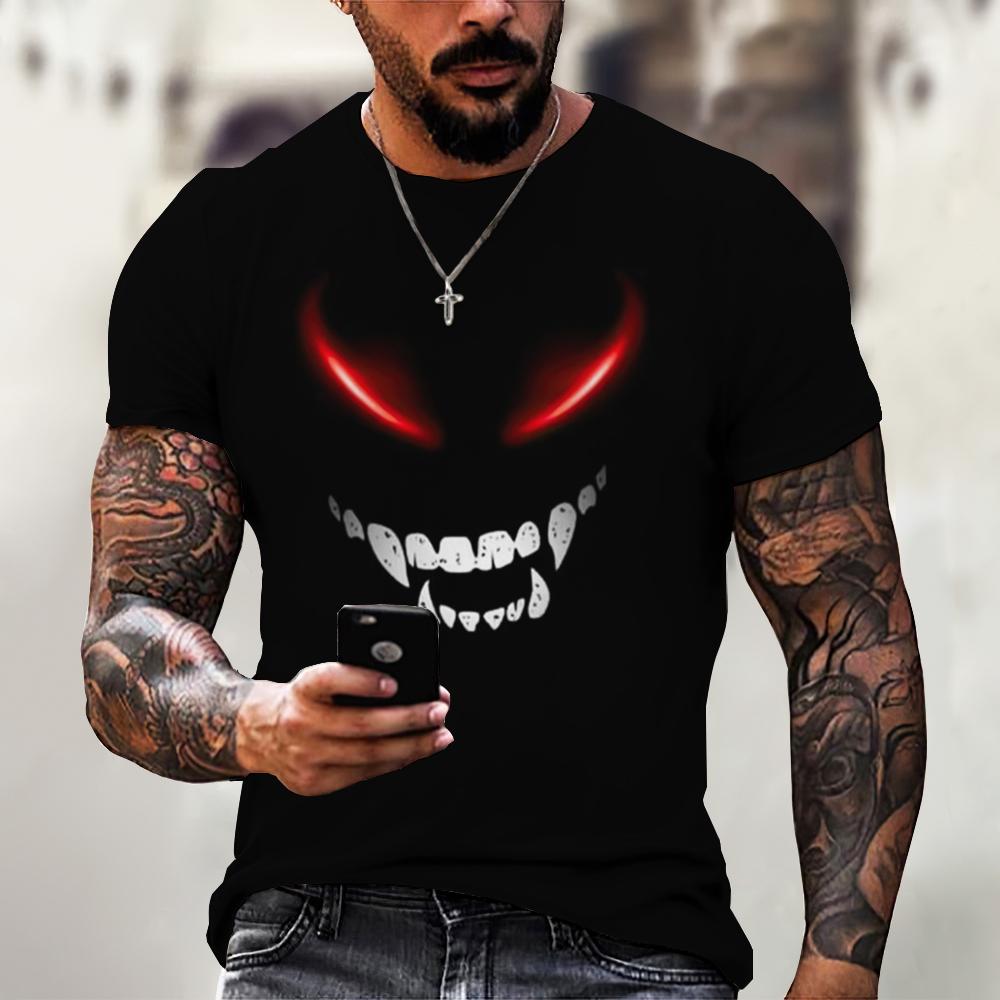 ETST WENDY 005 Devil Graphics T-shirt Casual Heren Korte Mouw T-shirts Zomer Herenkleding Losse T-shirt Voor Mannen Oversized Tops Streetwear 5XL XL
