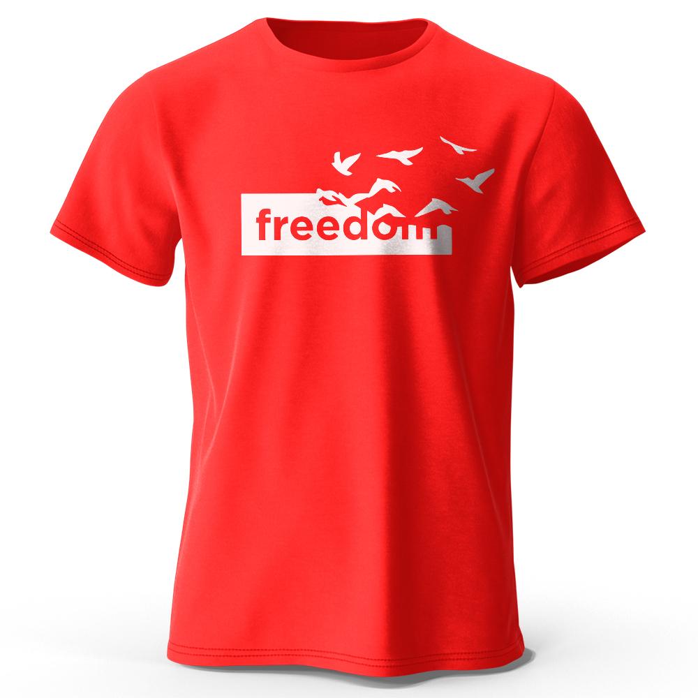 Men look 3D Clothes Men's The Freedom Letter Printed T-Shirt 100% Cotton Oversized Funny Graphic Tees for Men Women Summer Tops XXXL