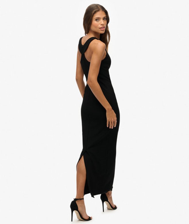 Superdry Maxi-jurk met Open rug Black