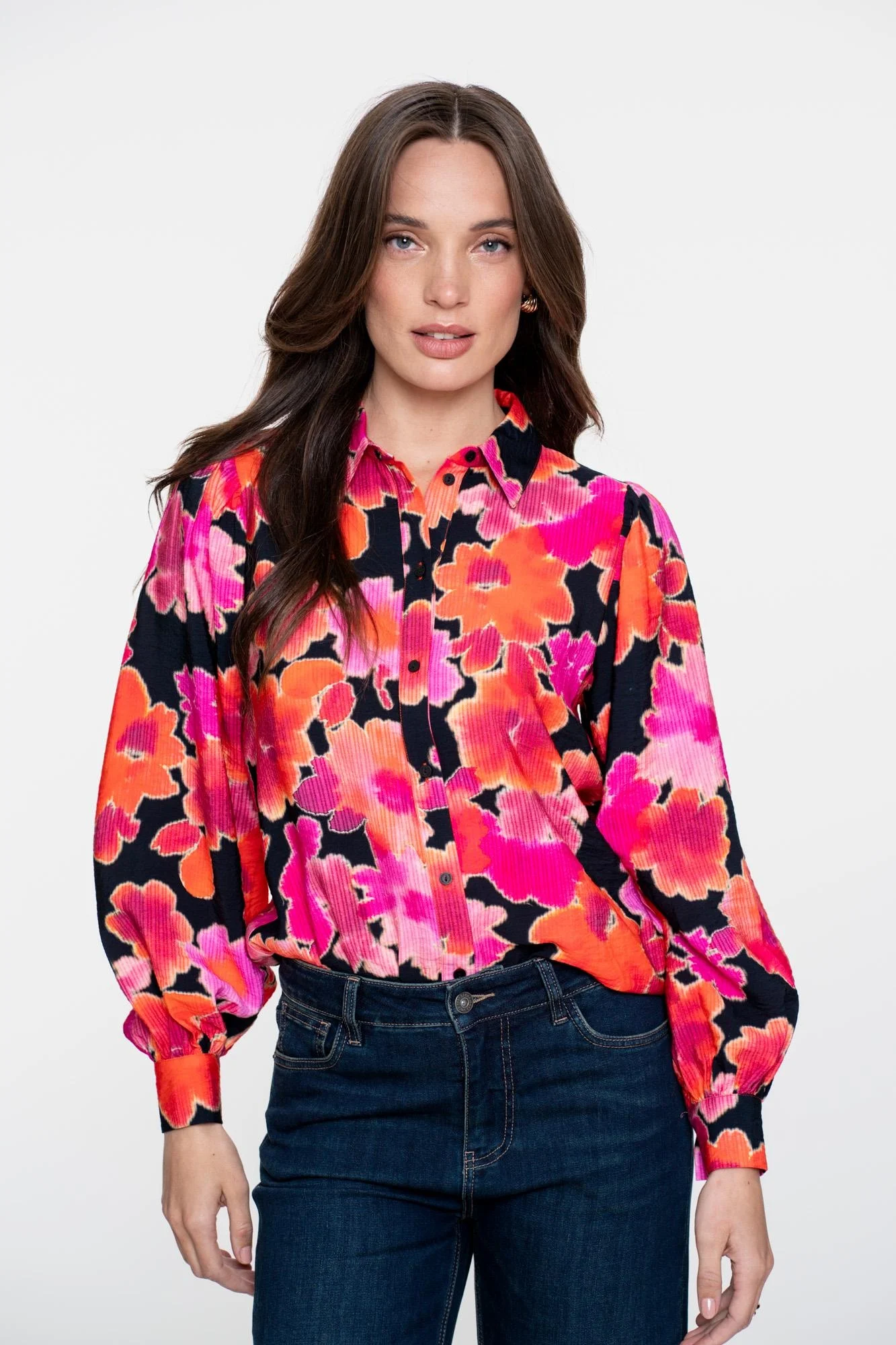 Geisha 53632-20 420 blouse print pink/black