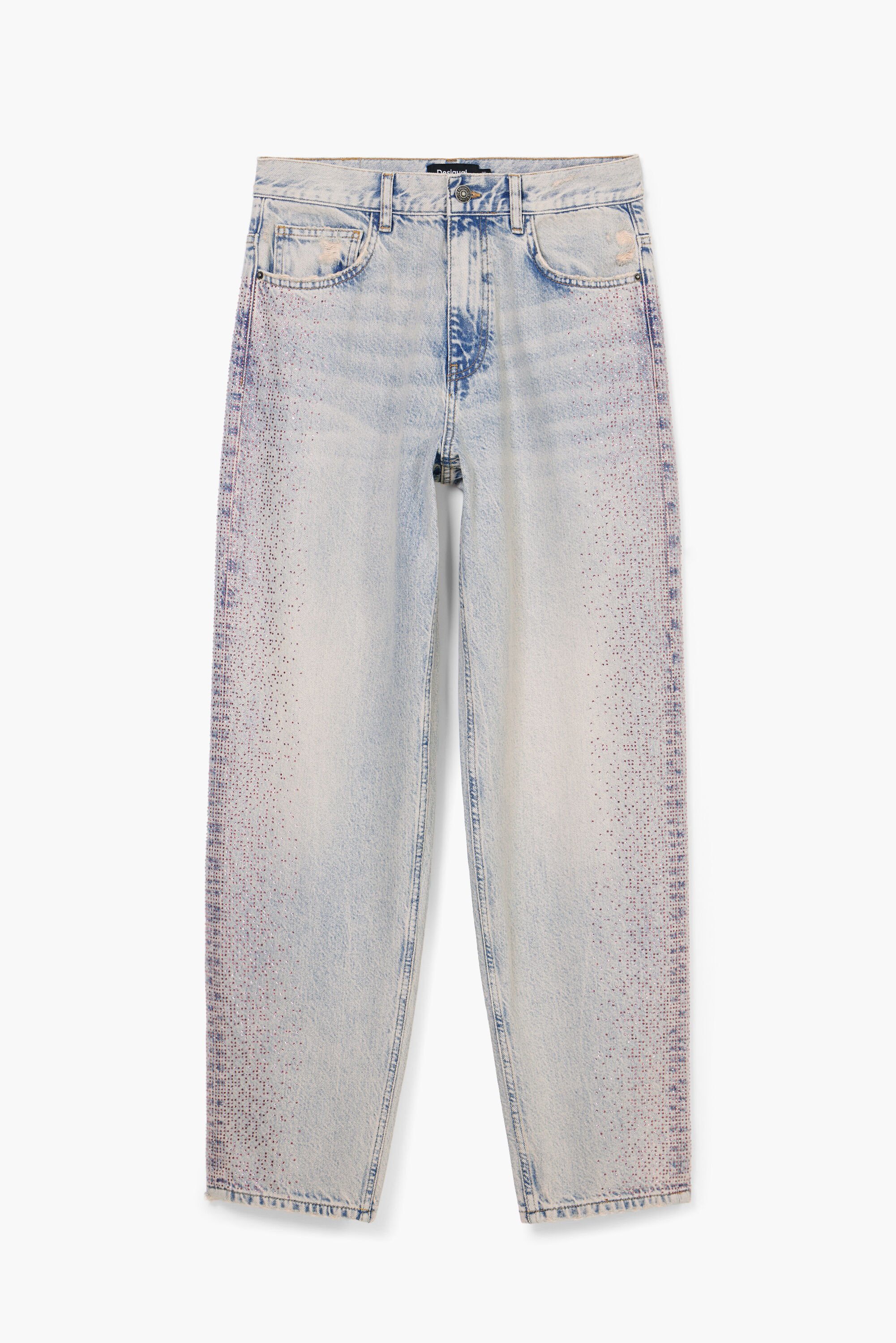 Desigual Rechte jeans met glitters - BLUE