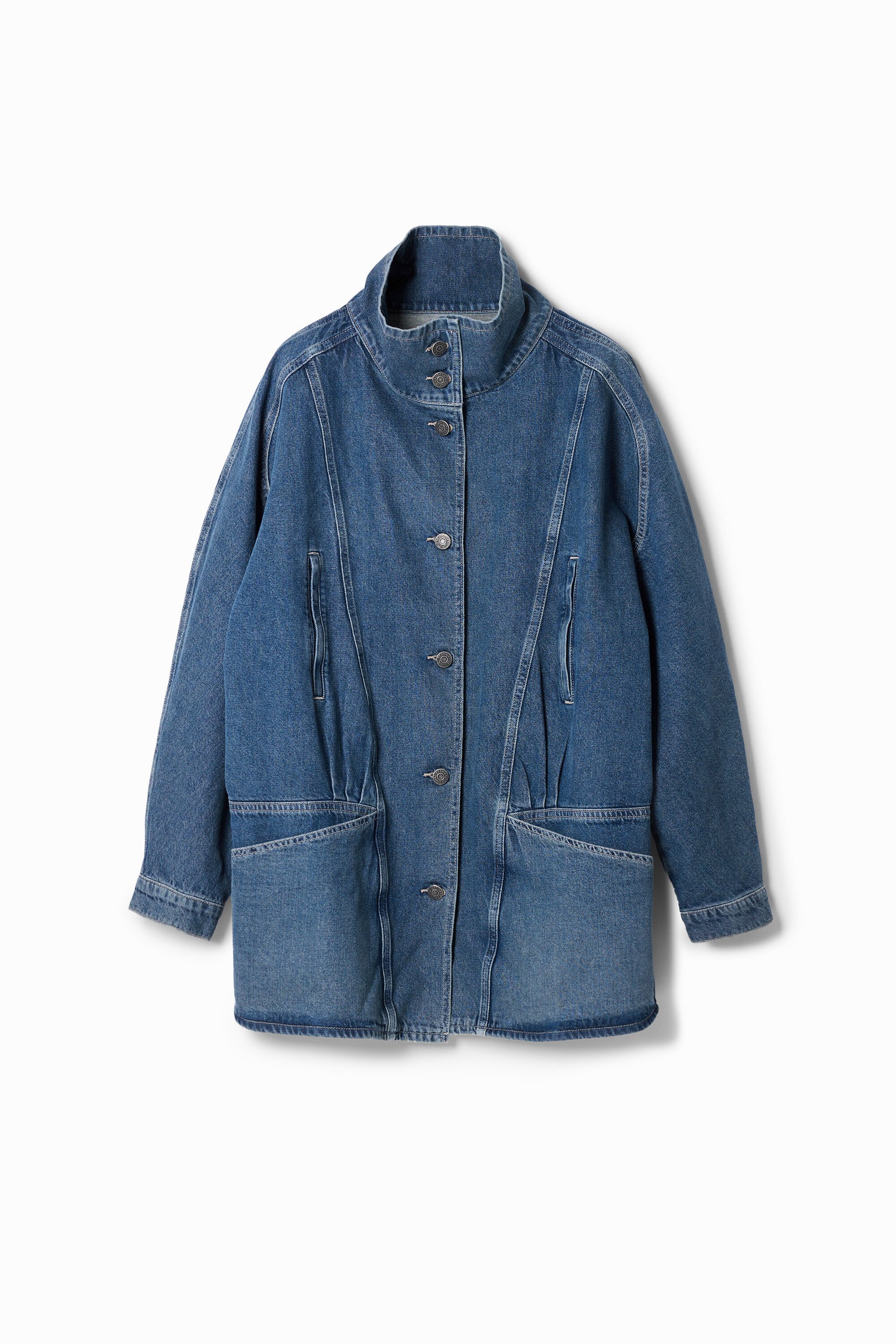 Desigual Gestreepte denim jas met V-hals - BLUE