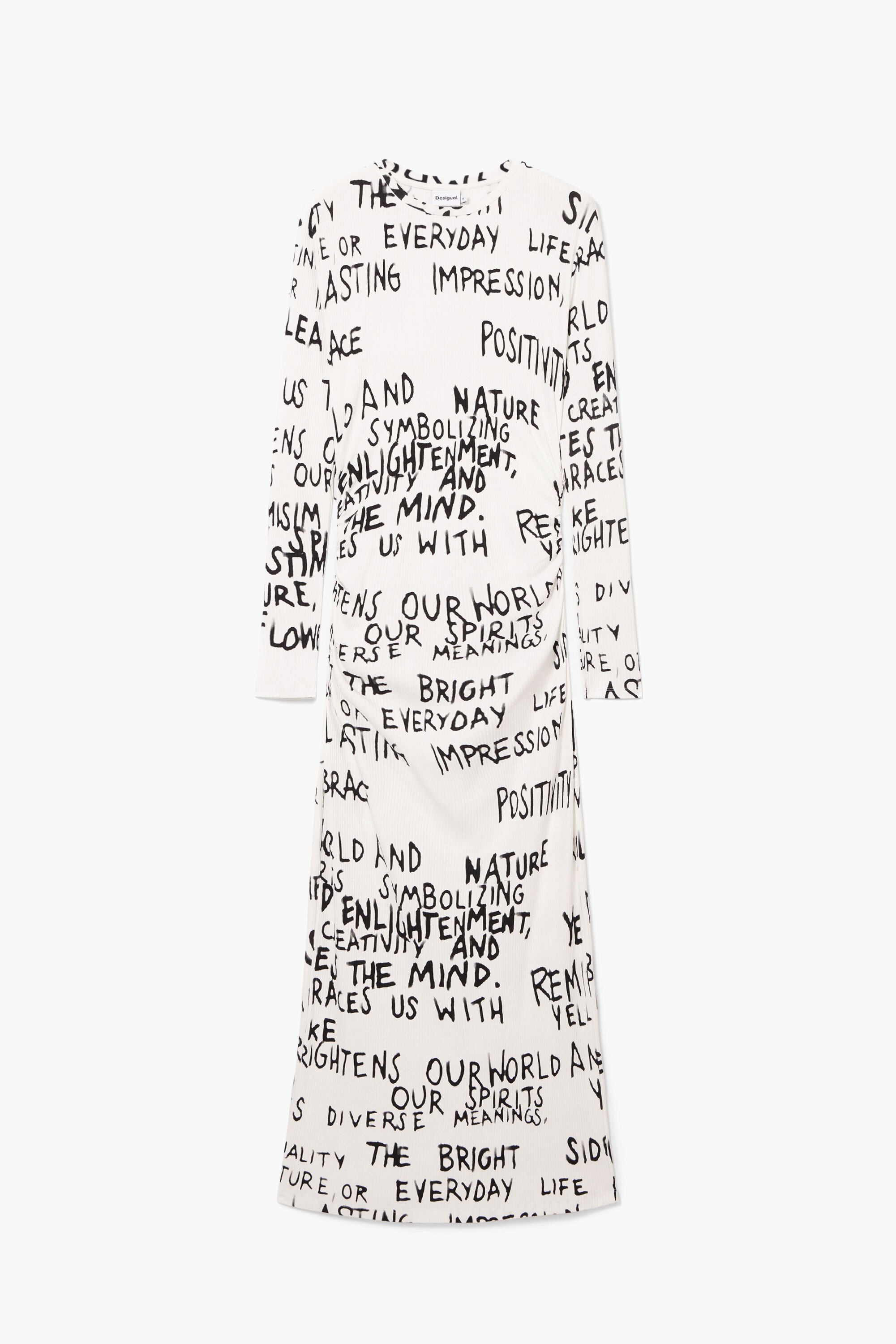 Desigual Midi-jurk met tekst - WHITE