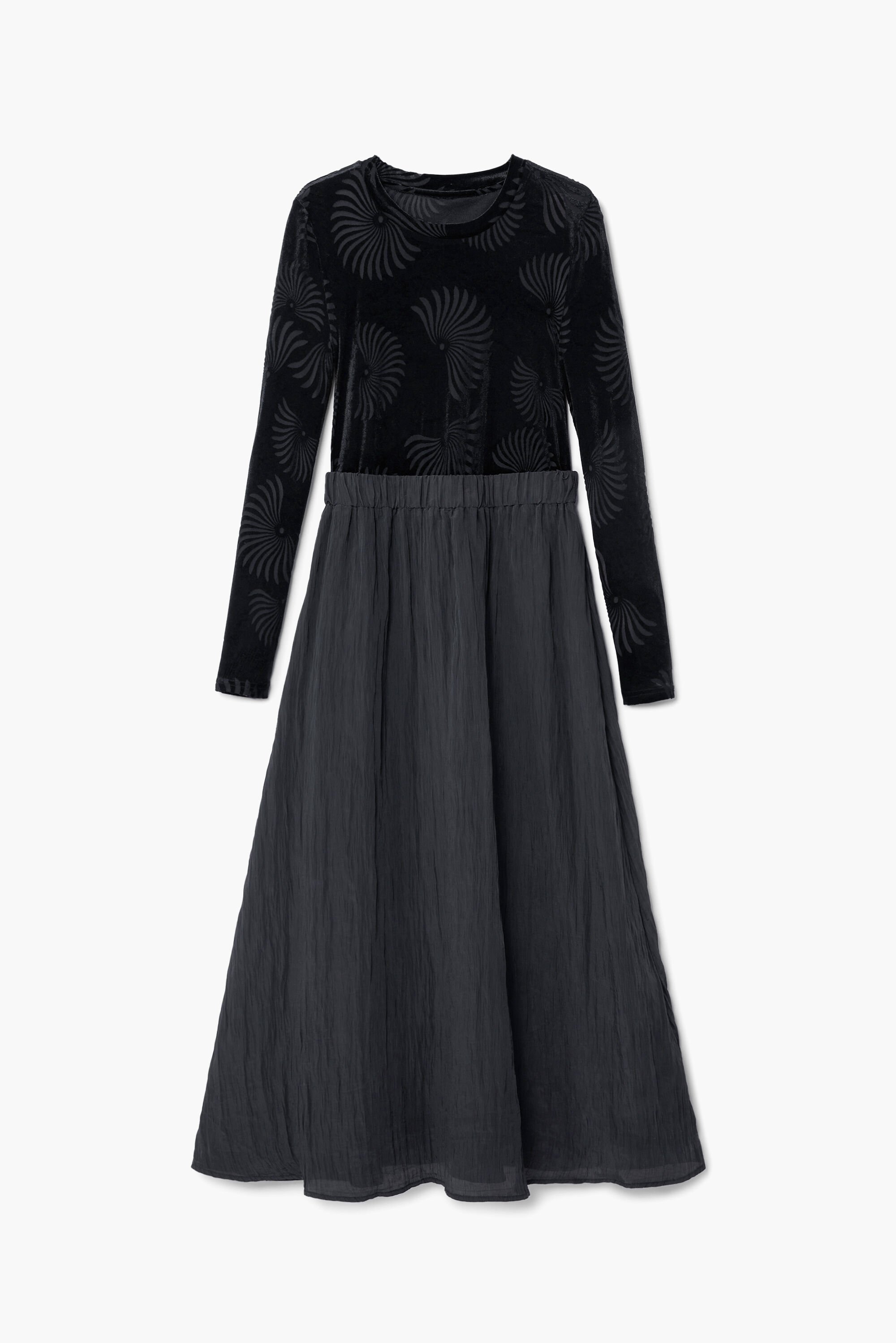 Desigual Gecombineerde jurk met print - BLACK