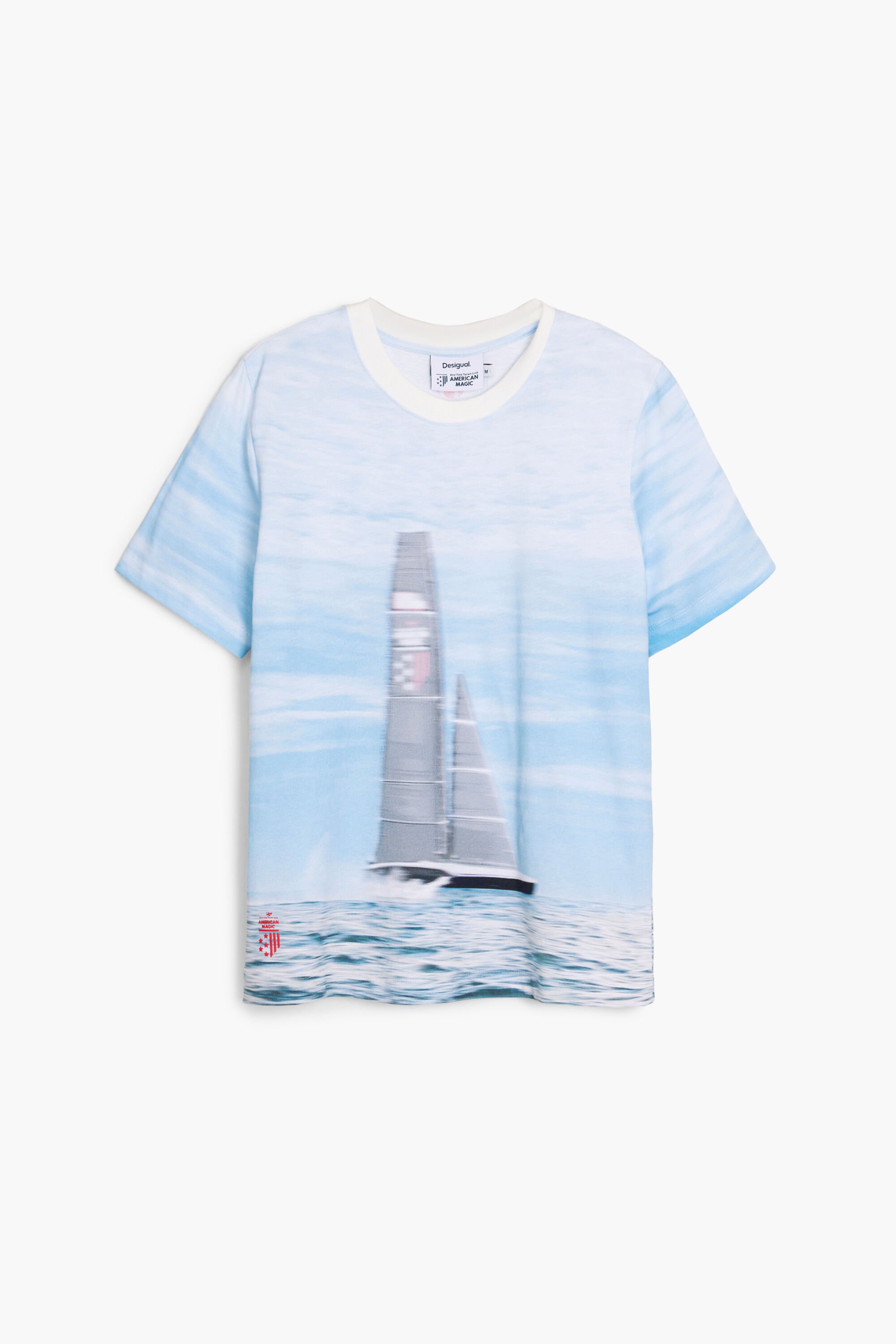 Desigual American Magic zeilboot T-shirt - BLUE