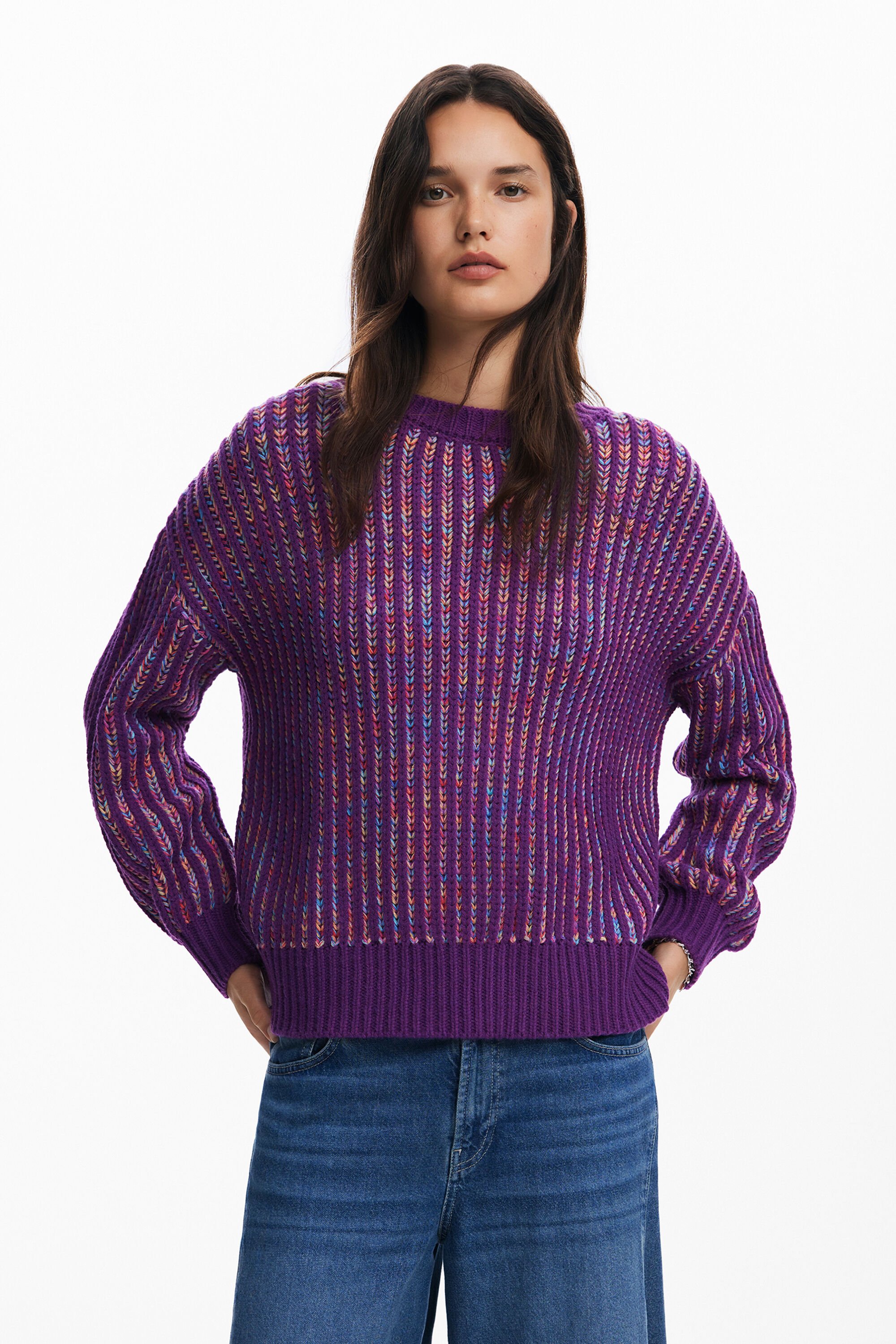 Desigual Gestreepte trui van breiwerk - RED
