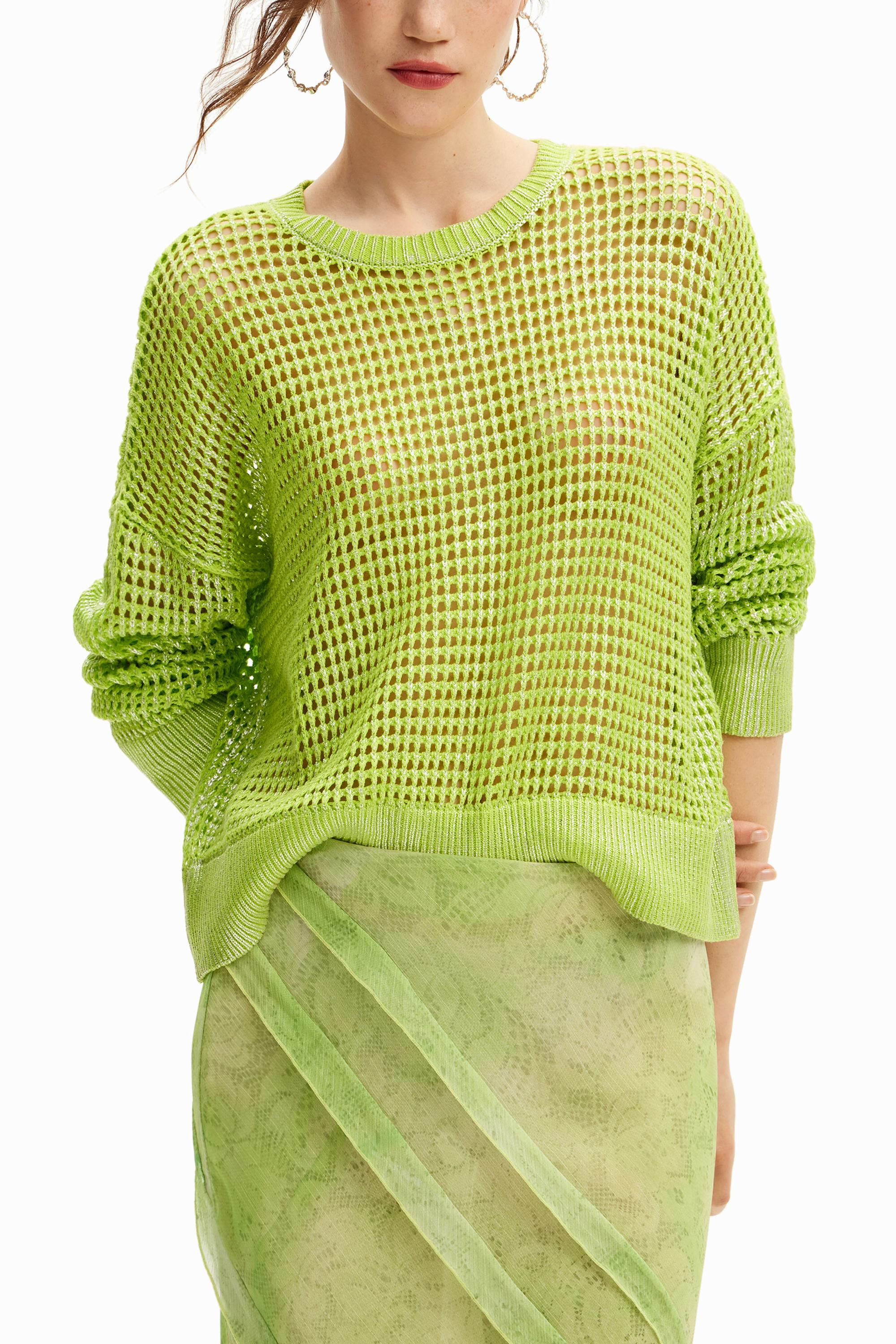 Desigual Gebreide textuurtrui - GREEN