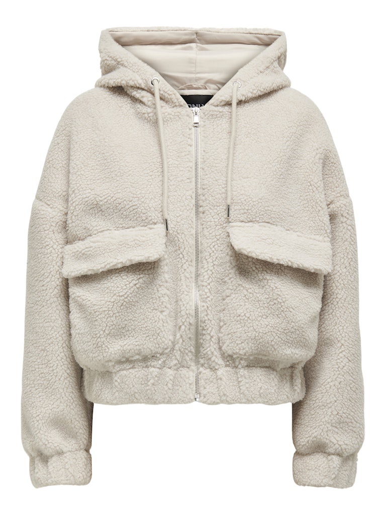 Only Onltanja teddy hood jacket otw noos beige