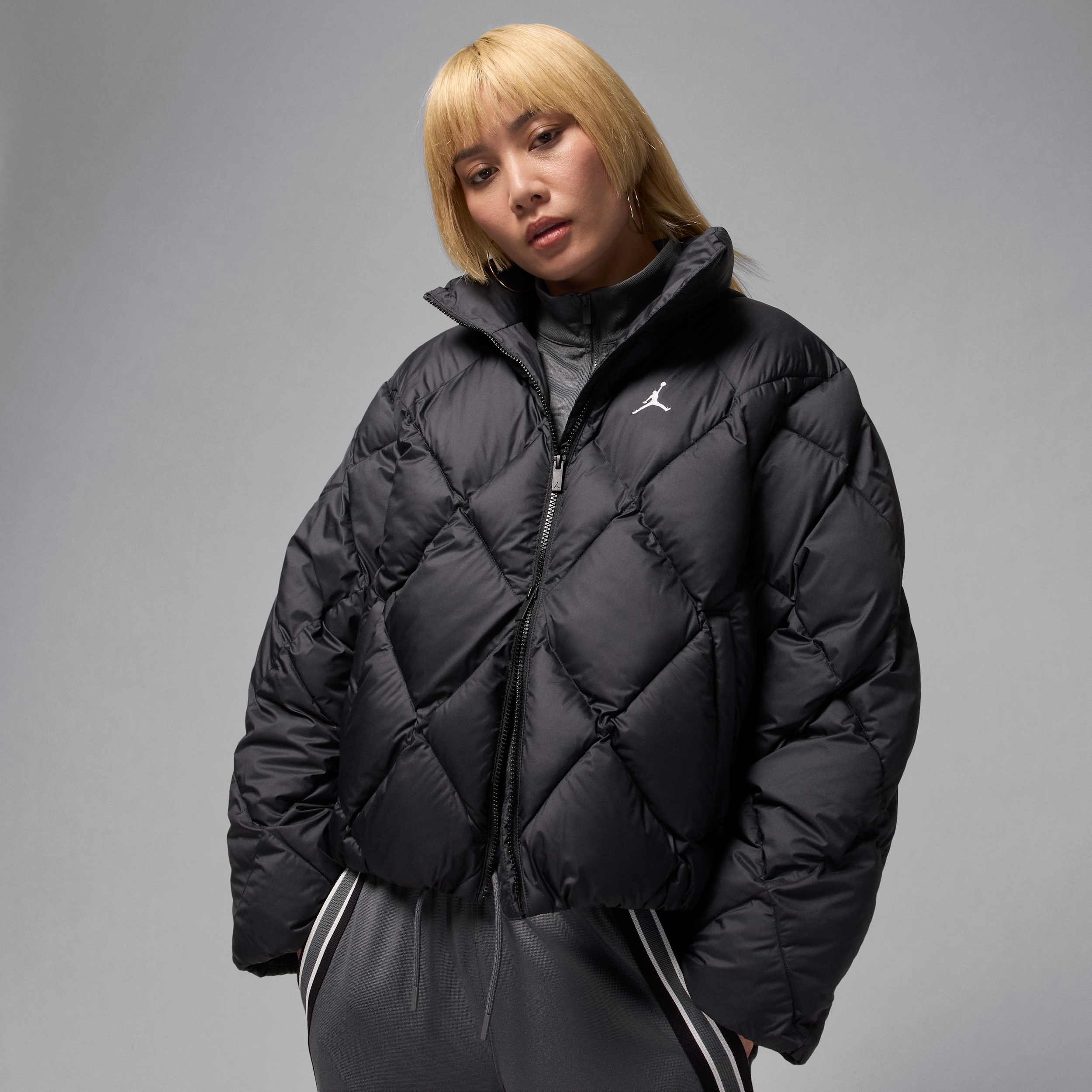 Jordan Brooklyn gewatteerd damesjack - Zwart