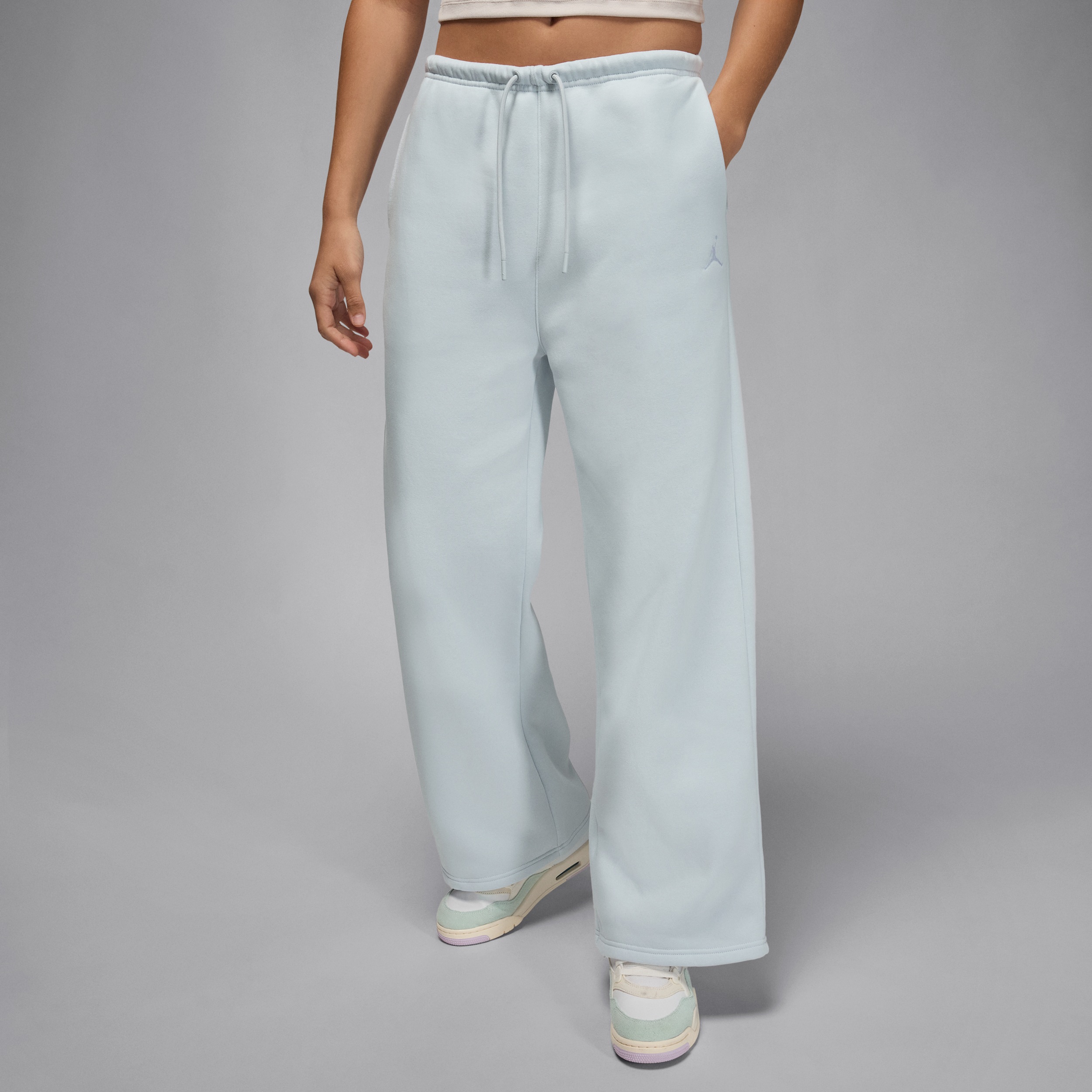 Jordan Brooklyn Fleece damesbroek met open zoom - Grijs