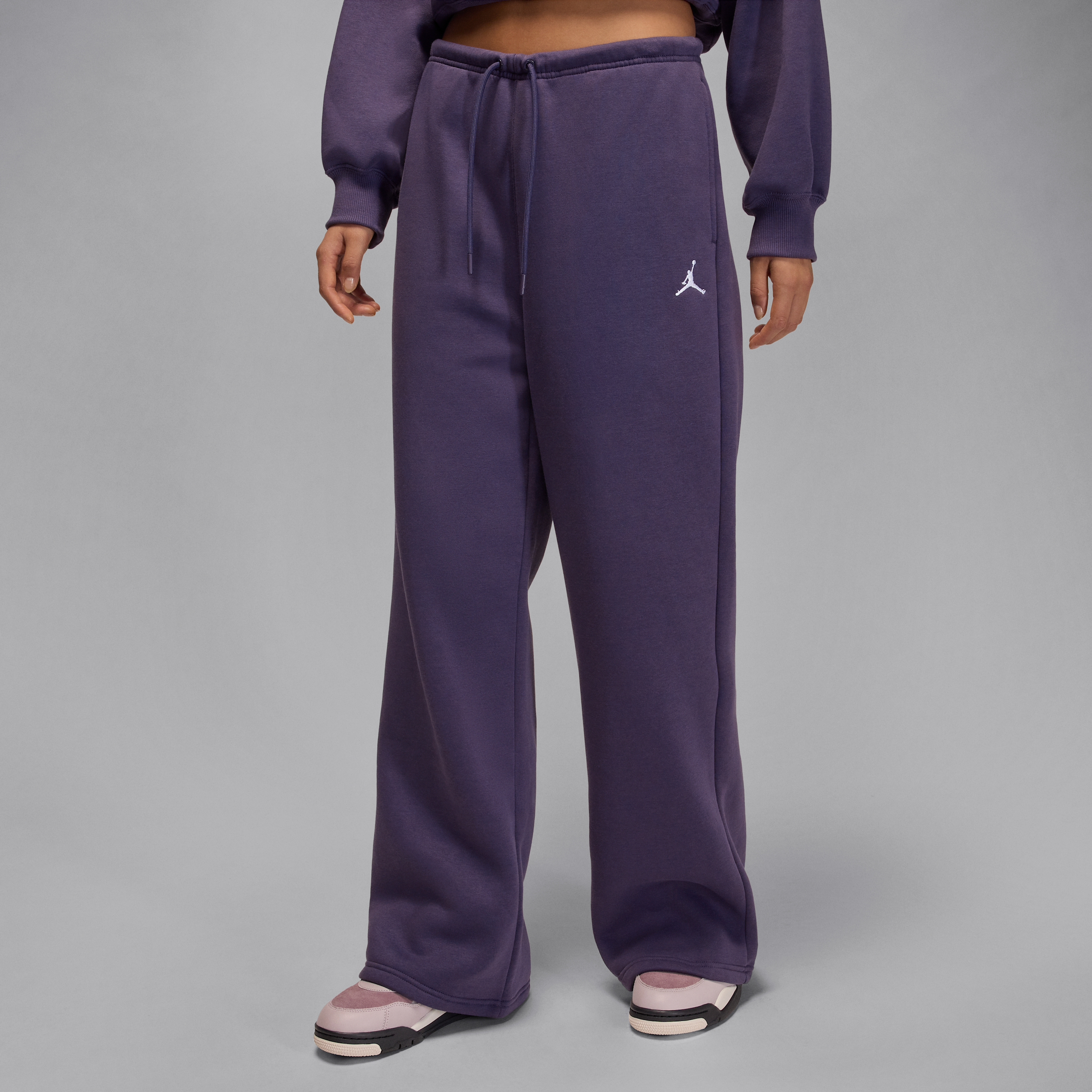 Jordan Brooklyn Fleece damesbroek met open zoom - Paars