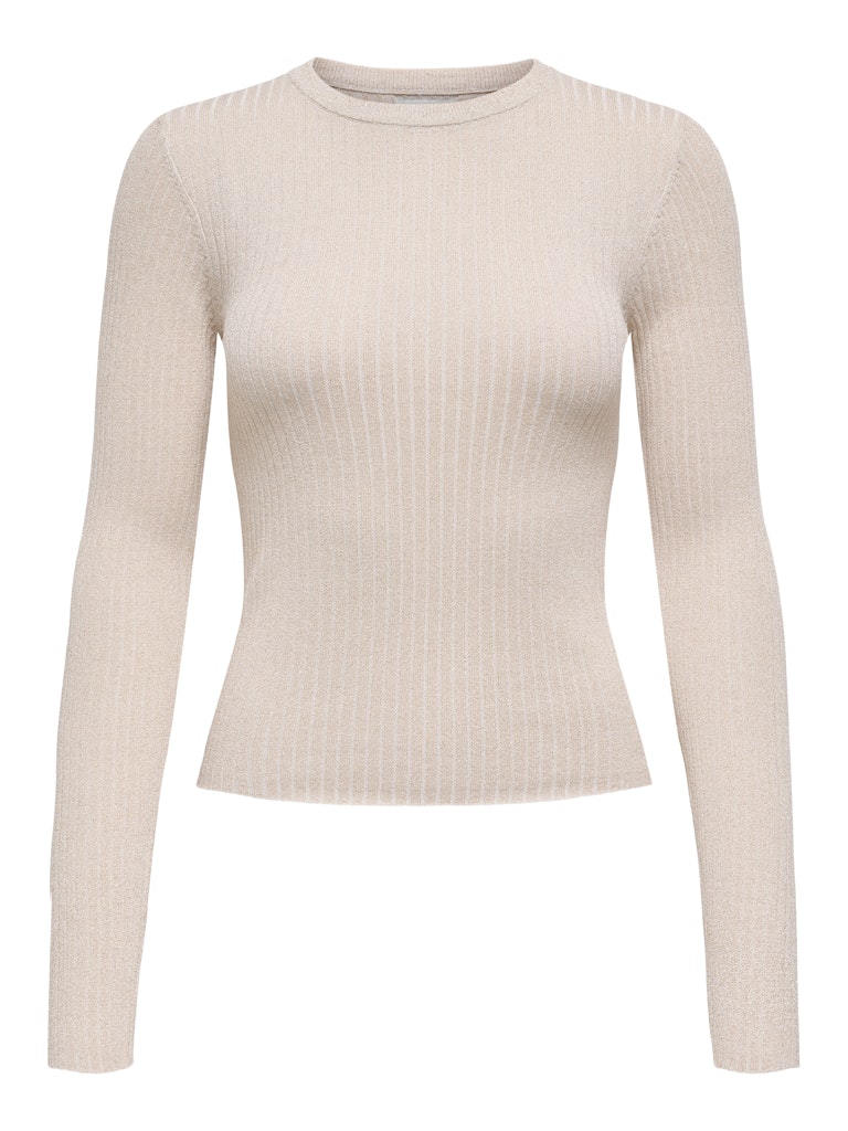 Jacqueline de Yong Jdyplum lurex ls o-neck pullover knt beige