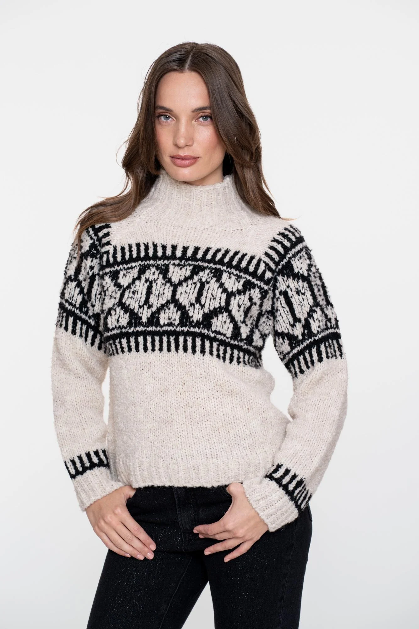Geisha 54581-70 720 pullover nordic sand/black