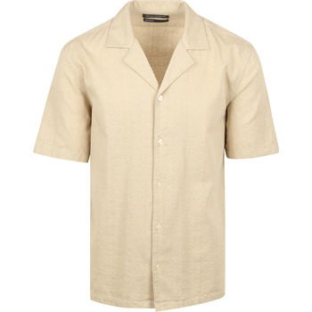 Marc O'Polo Overhemd Lange Mouw  Crèpe Overhemd Short Sleeves Beige