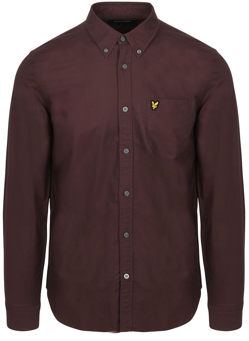 Lyle and Scott Lyle & Scott Shirt Plain Oxford Bordeaux
