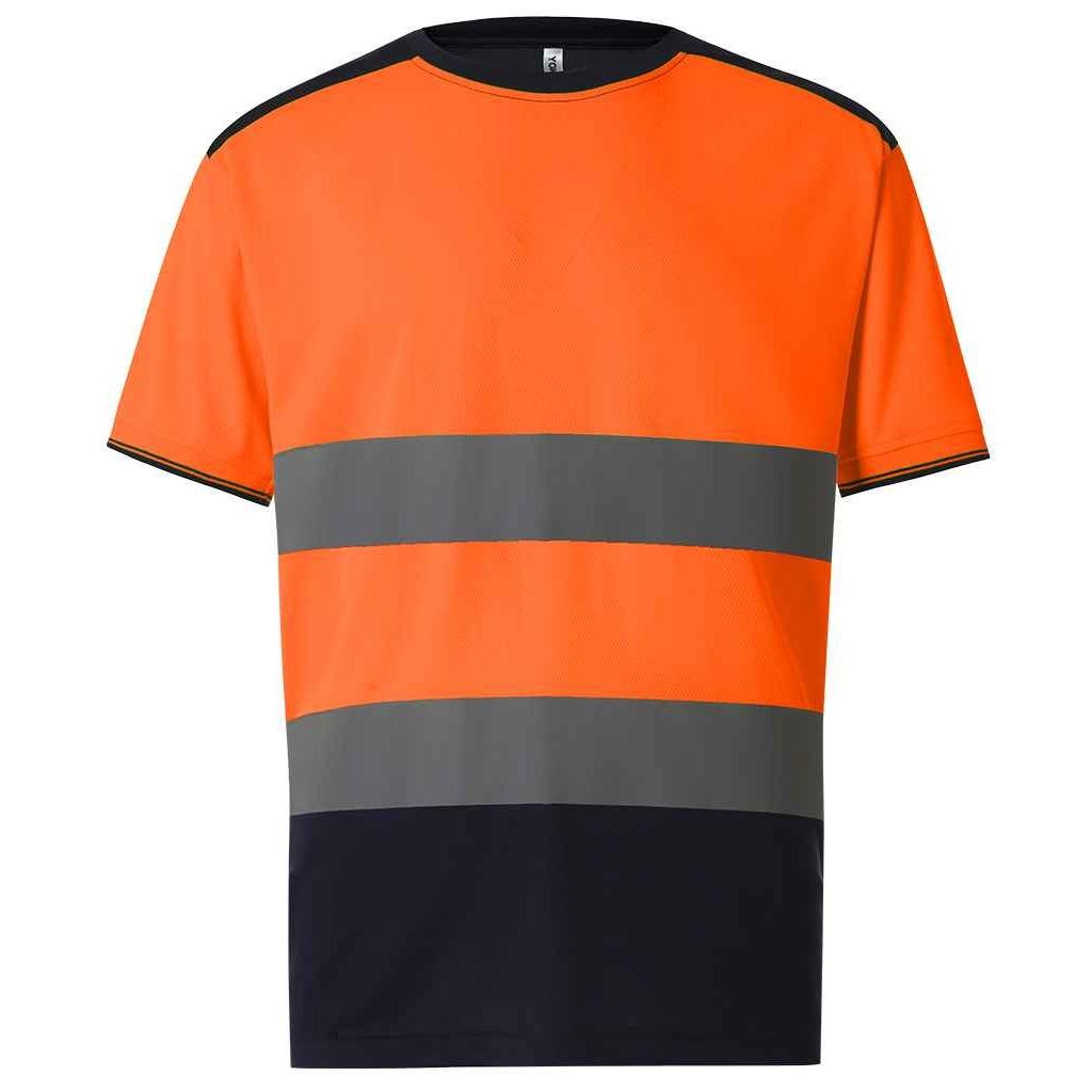 Yoko heren tweekleurig hi-vis T-shirt XL