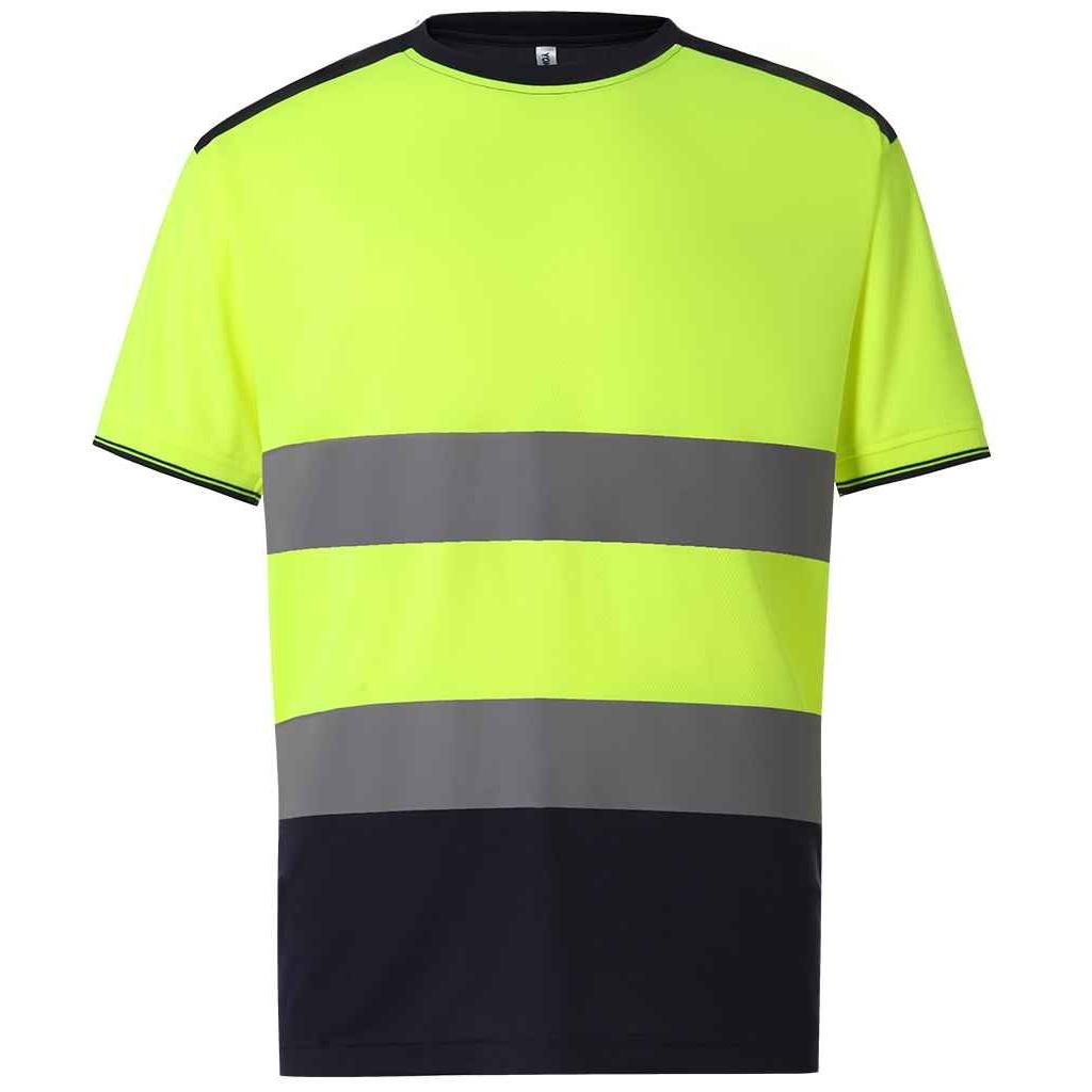 Yoko heren tweekleurig hi-vis T-shirt XXL geel