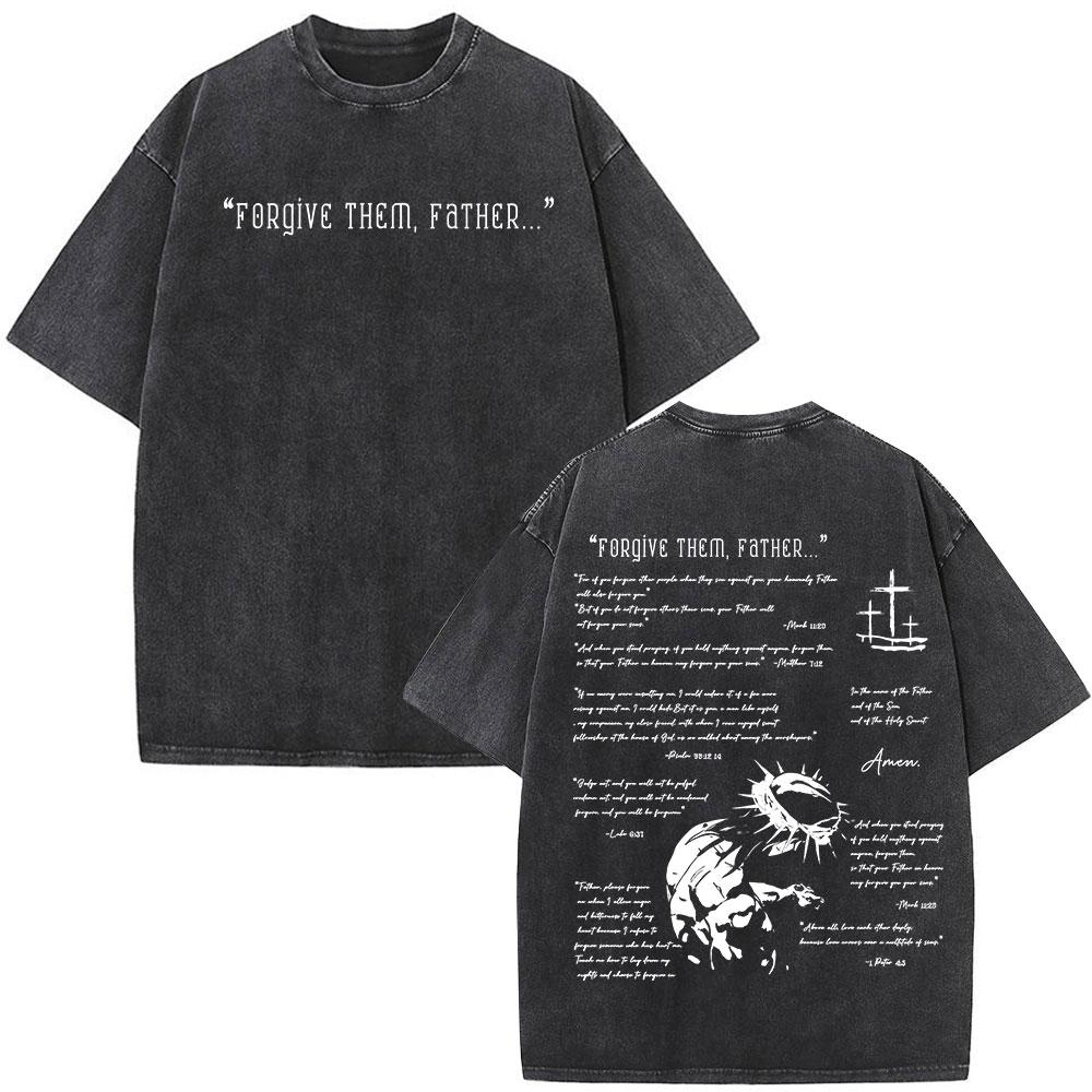 ZheXiong TEE Jesus Is King Christian Graphic Vintage Washed T Shirt Fashion Hip Hop Short Sleeve T-shirts Men Women Cotton Casual T-shirt Top XL