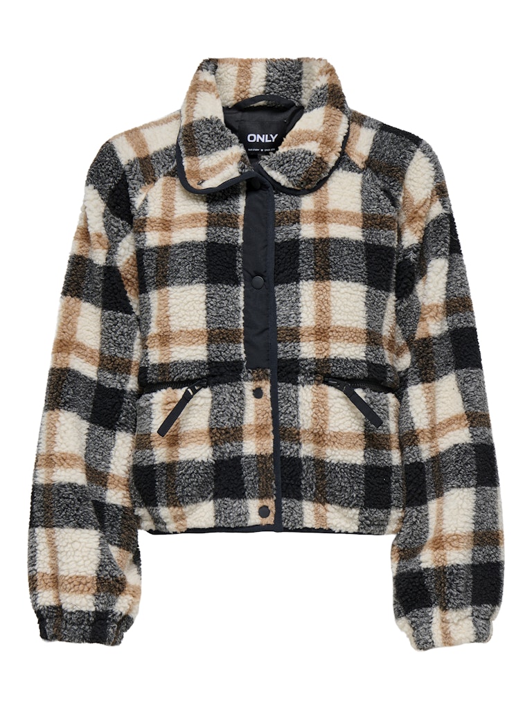 Only Onlcalista life check teddy jacket otw dessin
