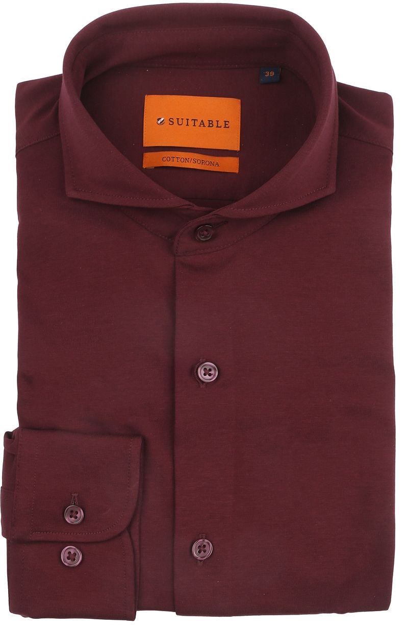 Suitable Sorona Overhemd Wine Rood