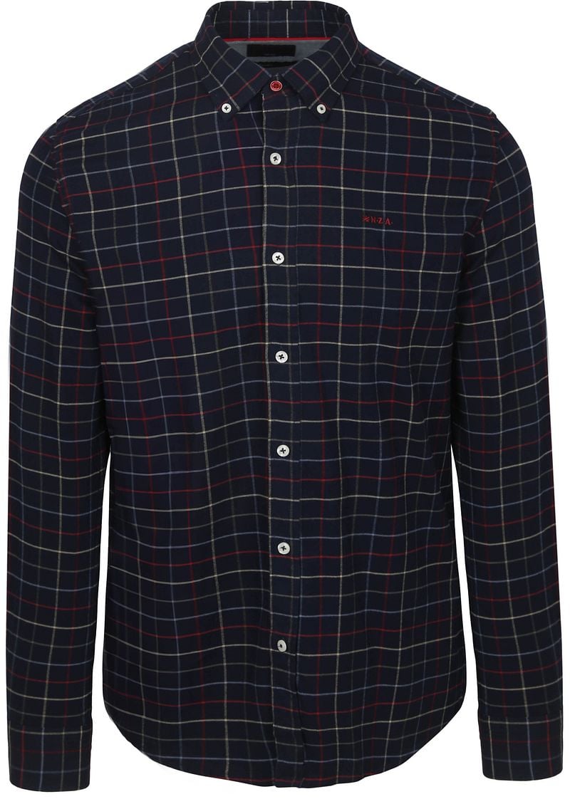 New zealand auckland NZA Shirt Bruce Waihi Light Flannel Check Icon Navy