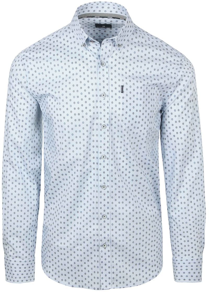 State of Art Shirt Poplin Eye Printed Stripe Grey
