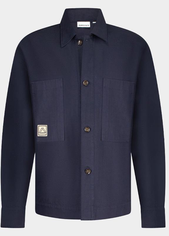 Bos Bright Blue Supply & co. winterjack vale jacket with embroidery sco25314va30/290 navy