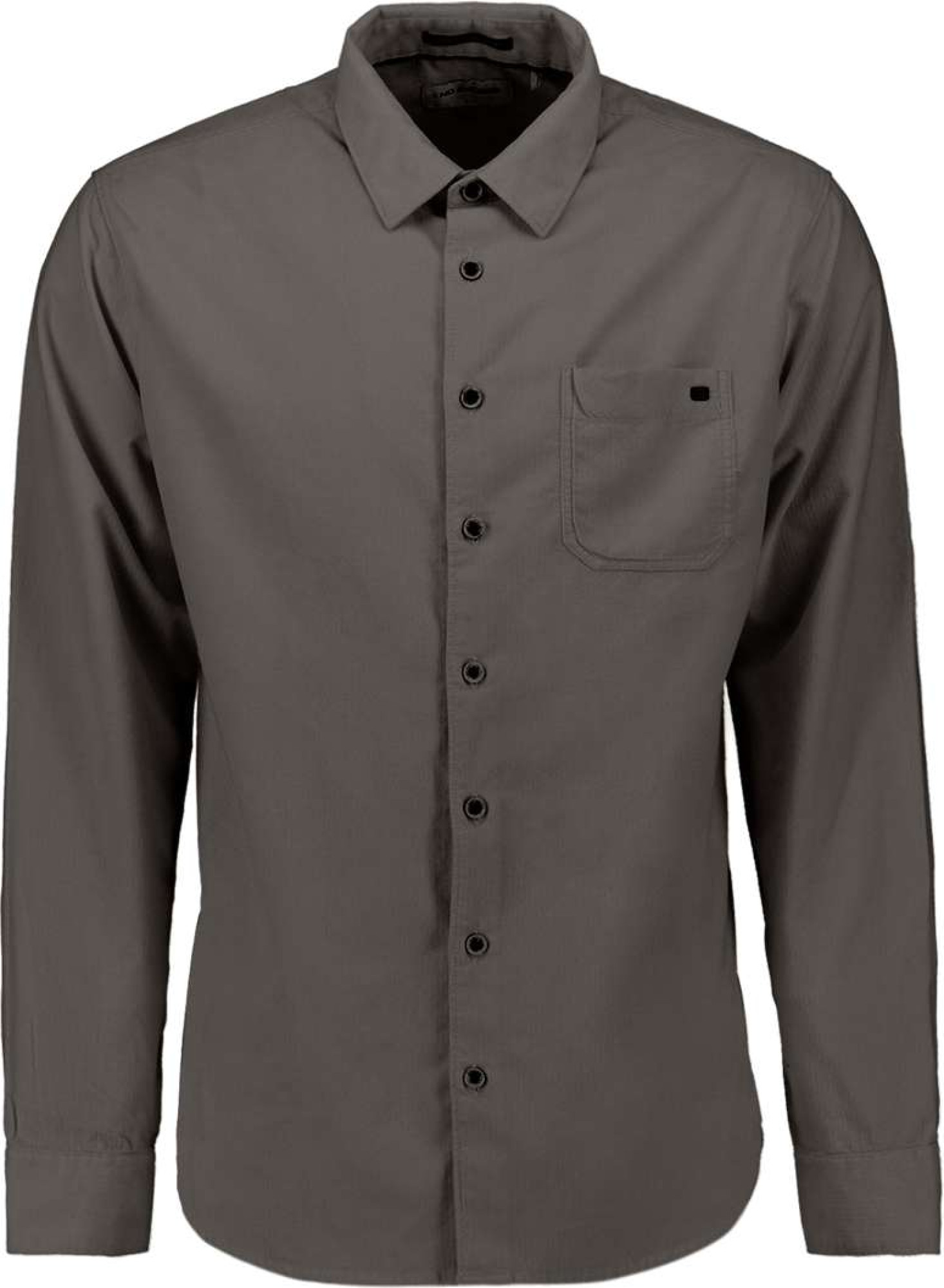 No Excess Shirt solid fine herringbone dark clay