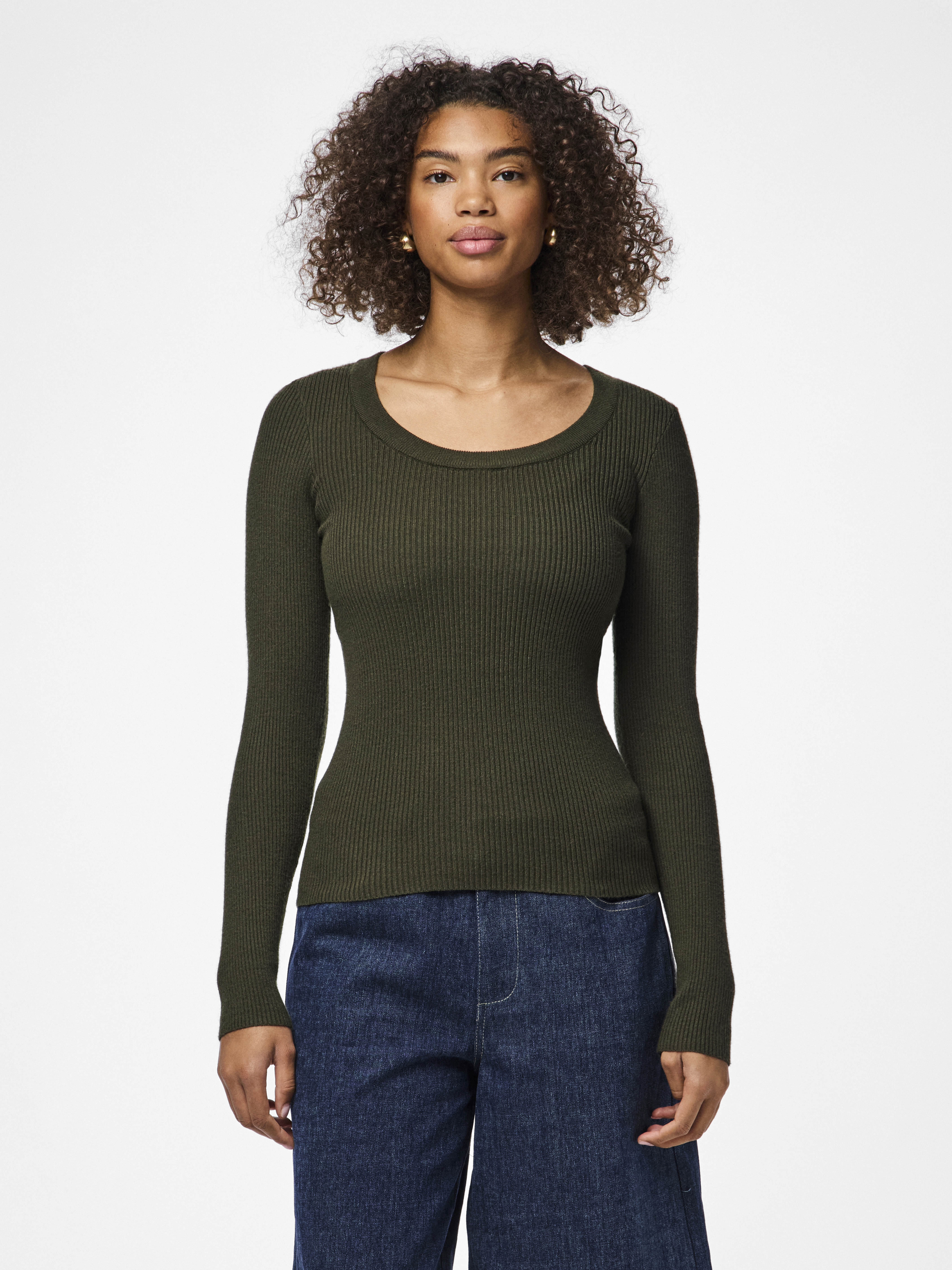Pieces Pcmira ls u-neck knit noos bc
