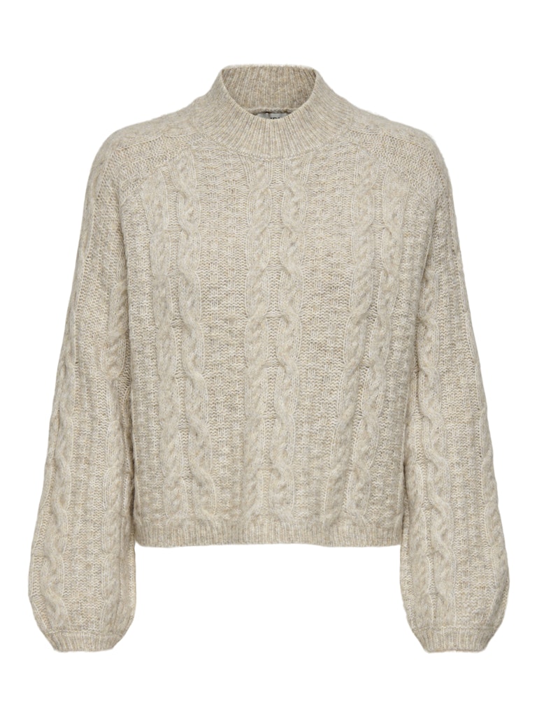 Jacqueline de Yong Jdysilja ls hn cable pullover knt beige