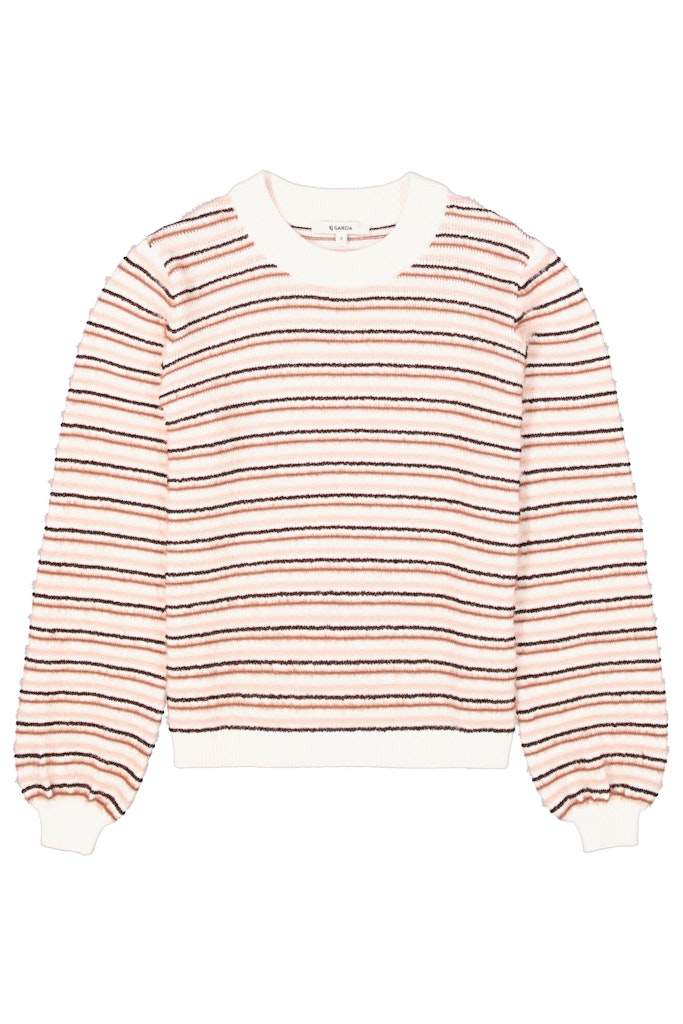 Garcia Jeans Trui streep ecru dessin