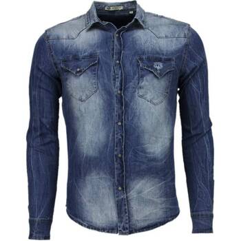 Enos Overhemd Lange Mouw  Denim Lange Mouwen Denim