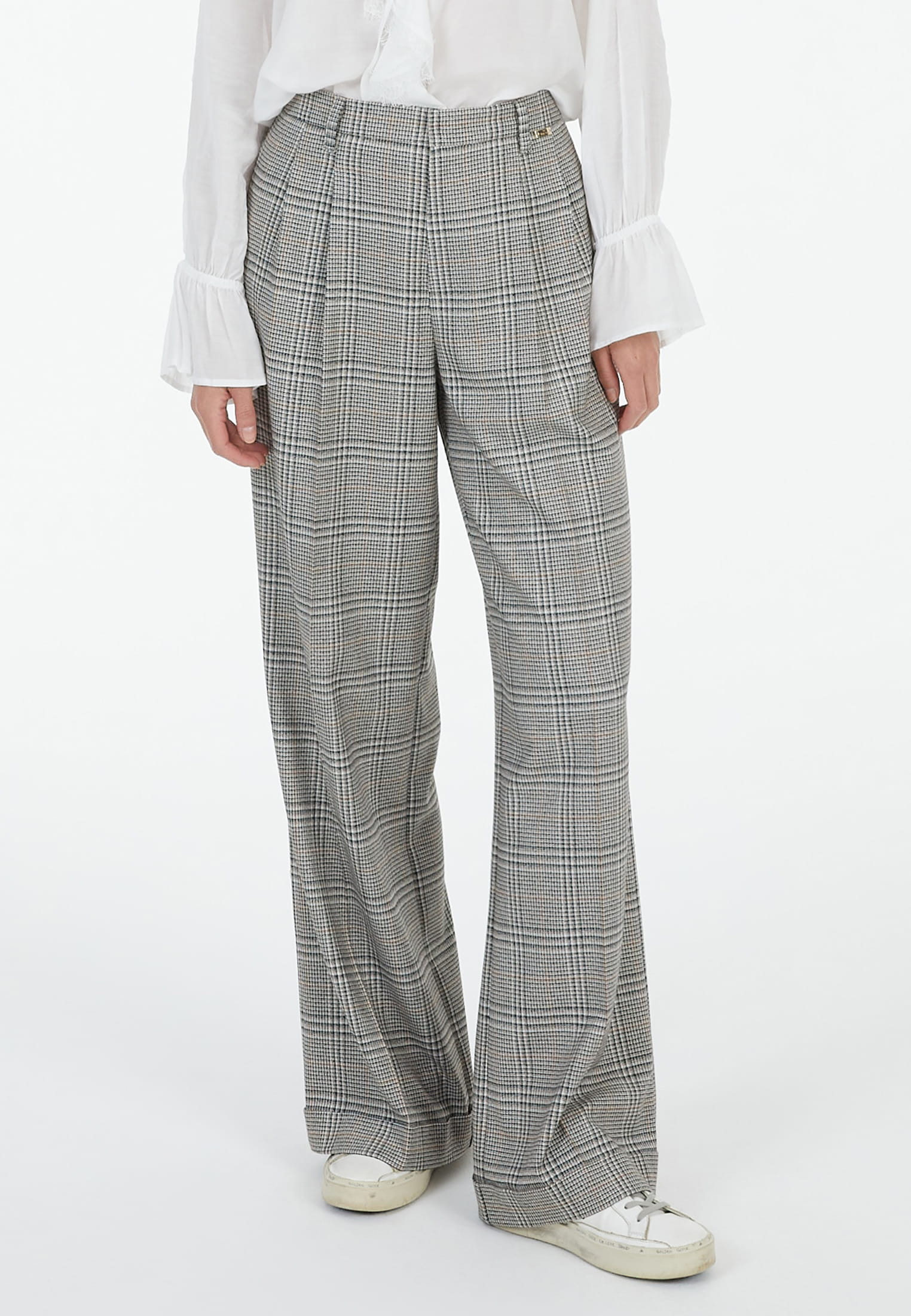 MARC AUREL Bundfaltenhose mit Karomuster