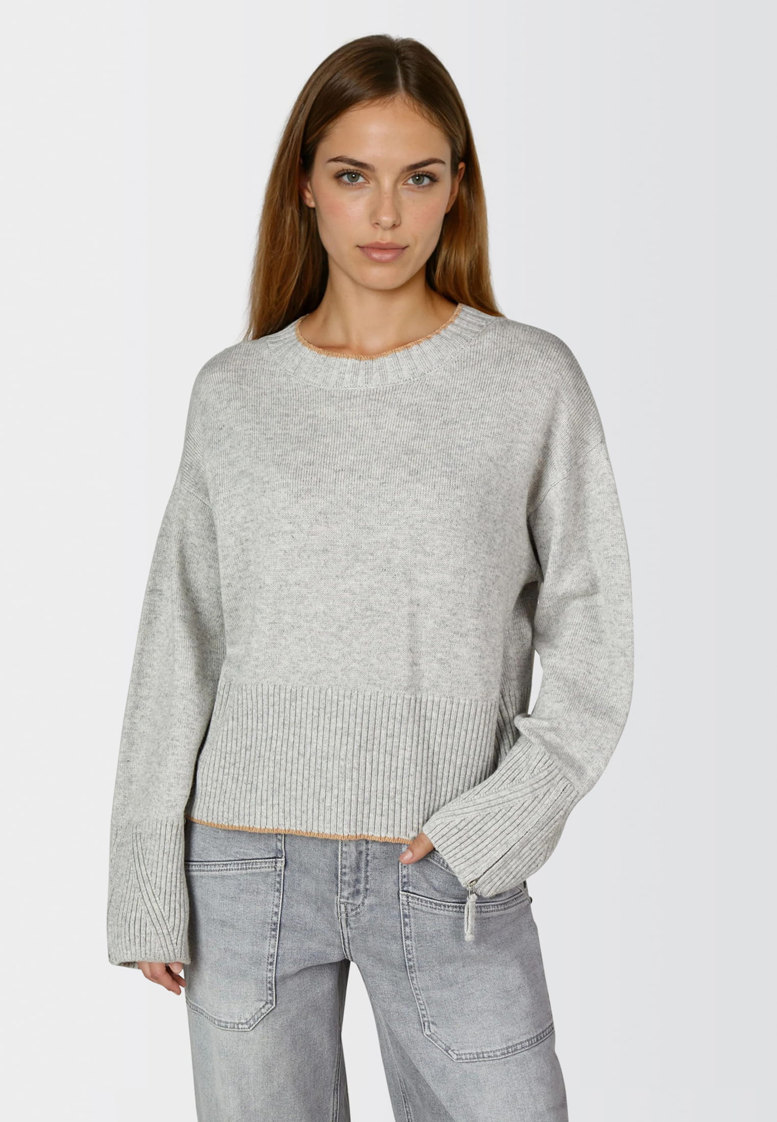 MARC AUREL Pullover mit Reißverschluss-Detail