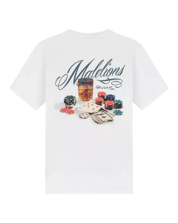 Malelions men playing cards t-shirt mm1-aw25-51 100 white